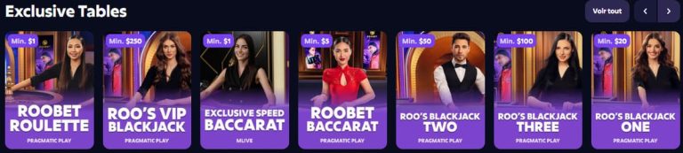 jeux table roobet casino