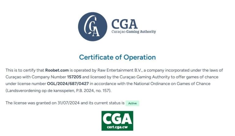Roobet Casino licence